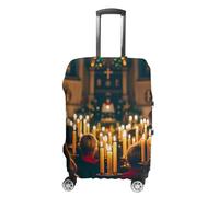 JTKLQBN Housse de bagage anti-rayures dans l'église de la veille de Noël - Housse de bagage imprimée - Housse de protection lavable - Housse de protection élastique pour bagages de taille, In the