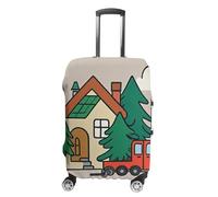 JTKLQBN Housse de bagage anti-rayures en bois imprimé - Housse de protection lavable pour valises - Protection élastique pour bagages de taille, Bois de consignation, XL