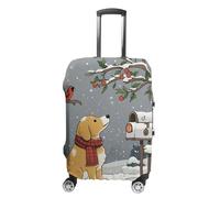 JTKLQBN Housse de bagage anti-rayures pour chien, flocons de neige, housse de protection lavable, housse de protection élastique pour bagages de taille, Flocons de neige pour chien, S