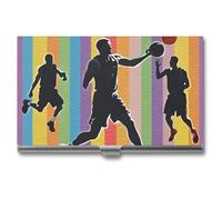 JTKLQBN Slam Dunk Étui fin en métal pour cartes de visite Motif arc-en-ciel Pour homme et femme, Slam Dunk Rainbow, 3.7 x 2.2 x 0.3 Inches, Décontracté