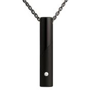 JTKSSCS Bijoux de Crémation en Forme Collier d'urne cylindrique à barre for cendres, for femmes et hommes, bijoux de crémation, pendentif commémoratif for animaux compagnie(Black)