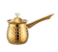 JTKSSCS Cafetière Cafetière turque artisanale durable avec poignée et couvercle, pichet fondant, chauffage antidérapant stable(Gold-600ml)