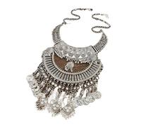 JTKSSCS Collier Ethnique Vintage Ethnic Style Vintage Metal Queen Coins Tassel Necklace Women's Party Banquet Jewelry Accessories(Color-18)