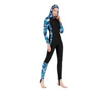 JTKSSCS Combinaisons De Plongée Combinaison de plongée for Femme, Cagoule, Maillot de Bain, Protection intégrale Contre Les méduses, vêtements de plongée avec Tuba(Color 3,L)