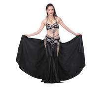 JTKSSCS Costume Danse Orientale Robe de Costume de Danse du Ventre for Femmes, Jupe Longue, Jupe Maxi(Balck)