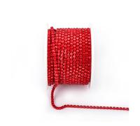 JTKSSCS Cristal Chaîne Rouleau Arrival Colorful Rhinestone Chains Dense Fancy Chain Apparel Sewing Glass Rhinestone Cup Chain with Colorful Base(Light Red,SS6(2mm)-5yards)