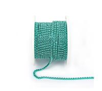 JTKSSCS Cristal Chaîne Rouleau Arrival Colorful Rhinestone Chains Dense Fancy Chain Apparel Sewing Glass Rhinestone Cup Chain with Colorful Base(Green Zircon,SS8(2.5mm)-10yards)