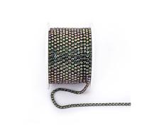 JTKSSCS Cristal Chaîne Rouleau Arrival Colorful Rhinestone Chains Dense Fancy Chain Apparel Sewing Glass Rhinestone Cup Chain with Colorful Base(Rainbow,SS8(2.5mm)-10yards)