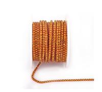 JTKSSCS Cristal Chaîne Rouleau Arrival Colorful Rhinestone Chains Dense Fancy Chain Apparel Sewing Glass Rhinestone Cup Chain with Colorful Base(Topaz,SS6(2mm)-5yards)