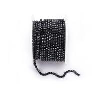 JTKSSCS Cristal Chaîne Rouleau Arrival Colorful Rhinestone Chains Dense Fancy Chain Apparel Sewing Glass Rhinestone Cup Chain with Colorful Base(Black,SS12(3mm)-10yards)