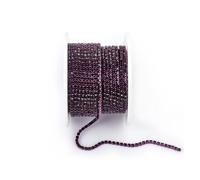 JTKSSCS Cristal Chaîne Rouleau Arrival Colorful Rhinestone Chains Dense Fancy Chain Apparel Sewing Glass Rhinestone Cup Chain with Colorful Base(Amethyst,SS8(2.5mm)-10yards)