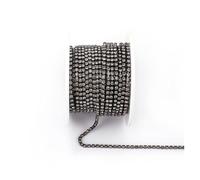 JTKSSCS Cristal Chaîne Rouleau Arrival Colorful Rhinestone Chains Dense Fancy Chain Apparel Sewing Glass Rhinestone Cup Chain with Colorful Base(Black Diamond,SS8(2.5mm)-5yards)