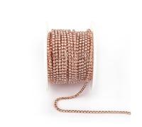 JTKSSCS Cristal Chaîne Rouleau Arrival Colorful Rhinestone Chains Dense Fancy Chain Apparel Sewing Glass Rhinestone Cup Chain with Colorful Base(Peach,SS6(2mm)-5yards)