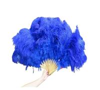 JTKSSCS Eventail de Danse en Plumes Éventail en Plumes Naturelles 13 os Grand éventail Pliable à Main for Les Fans de Danse Spectacle Carnaval Accessoires scène fête(Blue)