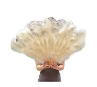 JTKSSCS Eventail de Danse en Plumes Éventails à Plumes Pliables Main for décoration, éventails de Spectacle, Accessoires fête, sur scène, 100 cm, 130(Ivory Yellow,100CM 2PCS)