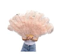 JTKSSCS Eventail de Danse en Plumes Éventails en Plumes for soirée dansante de Mariage, décoration Spectacle Alloween, Accessoires, Artisanat(Champagne,75-130cm2 pcs)