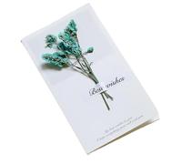 JTKSSCS Faire Part De Mariage Lot de 10 cartes vœux créatives faites à la main avec fleurs séchées, pliantes for étudiants, ensemble manuscrites bénédictions(Color 04)