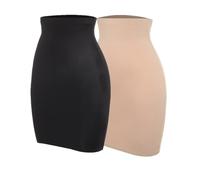 JTKSSCS Fond De Robe Gainante 1/2 PCS Femmes Demi Slip Shaper Sexy Taille Formateur Jupes Shapewear Contrôle du Ventre Minceur Sous-Vêtements Faja Corset Sans Couture(Black and Nude,XL)