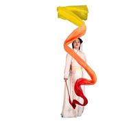 JTKSSCS Gymnastics Streamers Bandeau en Soie véritable for Femme, Accessoire de Danse du Ventre Violet Pastel, 400 x 45 cm(Color-03,3PCS)