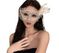 JTKSSCS Masque Avec Plumes Masque de plumes for femmes, accessoires fête, masques sexy, mascarade, discothèque, masque danse for adultes(WHITE)