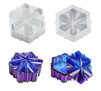 JTKSSCS Moule Jesmonite Boîte à Flocons de Neige, Pot Bijoux en résine, Moule Silicone avec Couvercle Rangement for Bricolage, conteneur Bonbons, bibelot