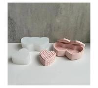 JTKSSCS Moule Jesmonite Boîte de Rangement en Forme cœur, Moule Gypse, Bijoux 3D Silicone for Pot, à Bougie plâtre(One-Love)