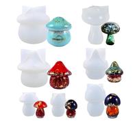 JTKSSCS Moule Jesmonite Boîtes de Rangement Champignons Multifonctions, 1 pièce, Affichage moules en Silicone, Fabrication d'aromathérapie DIY(Mushroom 07)