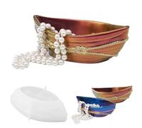 JTKSSCS Moule Jesmonite Moule en Cristal for Bricolage, Gypse, Ciment, Bateau de Pirate, boîte Rangement, conteneur Miroir décoratif, moules Silicone