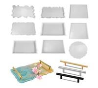 JTKSSCS Moule Jesmonite Plateau en Silicone, Moule DIY, Grande Assiette à thé rectangulaire, Dessous de Verre for la décoration Maison, Fabrication Artisanale, Fournitures d'art(Orange)