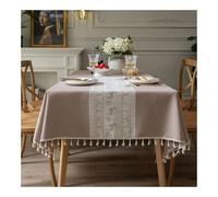 JTKSSCS Nappe Noel Christmas Jacquard Tablecloth Table Cloth Imitation Cotton Linen Elk Geometry Tablecloths Home Party Dining Cover(Color2,140x160cm)