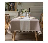JTKSSCS Nappe Noel Christmas Jacquard Tablecloth Table Cloth Imitation Cotton Linen Elk Geometry Tablecloths Home Party Dining Cover(ColorC-2,140x260cm)