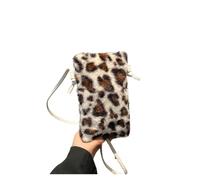 JTKSSCS Petit Sac a Main Femme Sacs à bandoulière mini imprimé vache for femmes, sacs fourre-tout léopard en peluche for l'hiver, petits main(Beige)