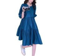 JTKSSCS Robe Allaitement Femme Robe Trapèze D'été for Femmes Enceintes, Manches Bouffantes, Col en V, Couleur Unie, Robe De Bal De Maternité, Douce, Courte, Ample, Mignonne(Color1,XL)