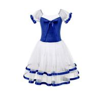 JTKSSCS Robe de Ballet Danse Costume de fée Rose for Bal de Promo, Tenue de Danse, Tutu de Ballet for Enfants(Blue,12(130-140cm High))