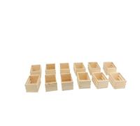 JTLB Bolles de Rangement de Caisses en Bois Rustique Vintage pour Décoration, Ensemble D'artisanat en Pin, Caisse de Caisse Exposée Empilable, Petit Panier de Ferme, Idéal pour le (12pcs)