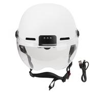 JTLB Casque de Vélo Intelligent Professionnel, Caméra 1080P 30fps Réglable, Casque de Cyclisme de Sport avec Lumière de sécurité pour Hommes et Femmes Adultes (Blanche)