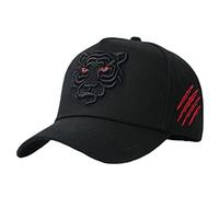 JTLB Casquette de Baseball Hommes Femmes, Animal Tigre Brodé Baseball Soleil Chapeau Cool Hip Hop Baseball Tennis Hommes Femmes Sports Fan, Noir , Durchschnittlicher Code