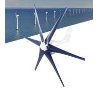 JTLB Générateur d'éolienne, 800 W, petit moulin à vent, machine industrielle à 6 lames pour terrasse, marine, camping-car, chalet, bateau (bleu)