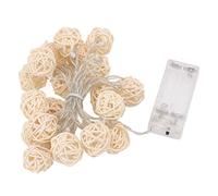 JTLB Guirlande Lumineuse Boule de Rotin, Guirlande Lumineuse Lanterne Boule de Rotin de 3 M, 20 Boules de Rotin Globe Alimentées par Batterie pour les Décorations de Mariage et de