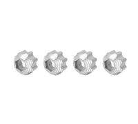 JTLB Lot de 8 adaptateurs hexagonaux de 32 à 17 mm - Alliage d'aluminium léger - Réduction du bruit - Ajustement sûr - Installation facile pour les pièces en option de camion électrique - Argenté