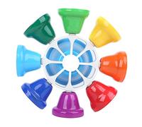 JTLB Lot de 8 cloches à main arc-en-ciel et instruments de tambourin musical pour enfants - Accessoires éducatifs parfaits pour l'apprentissage de la musique des enfants