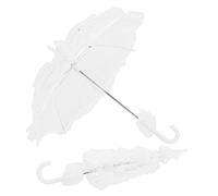 JTLB Mini Parasol de Mariée élégant en Dentelle Blanche, Idéal pour les Banquets de Mariage, les Spectacles sur Scène et les Séances Photo