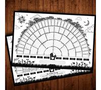 JTLB Tableau d'arbre Généalogique à Remplir - Affiche de Généalogie de 6 Générations - Tableau D'ascendance à Remplir Vierge (Blanc1)