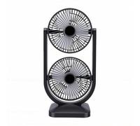 JTLB Ventilateur à Double Tête 2 en 1, Rechargeable par USB, 3 Vitesses de Vent, Petit Ventilateur de Refroidissement à Tour avec Fonctionnement Silencieux pour le Bureau à Domicile (Grise)