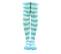 JTMKYO 1 paire de chaussettes longues rayées, chaussettes de bottes extra longues, jambières, adaptées pour un usage quotidien, les fêtes cosplay, les spectacles sur scène, etc. (bleu), bleu