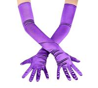 JTMKYO 1 paire de gants longs coudières pour femme, pour les soirées d'opéra, 55 cm, en satin, pour les spectacles de mariage et les bals de fin d'année, violets, lilas, taille unique