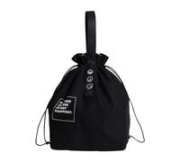JTMKYO 1 sac à déjeuner noir, sac isotherme avec cordon de serrage, grande capacité pour les repas, sac à bento portable, sac de pique-nique isolé, sac à déjeuner isotherme étanche