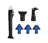JTMKYO Kit de nettoyage des coutures et raclette, 1 grattoir à colle double face en plastique, avec 6 embouts de grattoir à colle, réutilisable, convient pour la réparation de murs