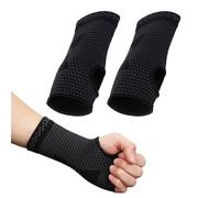 JTMKYO Lot de 2 bandages de poignet noirs en coton pour le maintien et la protection pendant le sport.