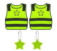 JTMKYO Lot de 2 gilets réfléchissants pour enfants avec 2 pendentifs réfléchissants en forme d'étoile, gilets réfléchissants à 360 degrés, gilets de sécurité pour enfants.